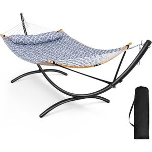 SUNCREAT Portable Outdoor Hammock with Stand, Double Hammock with Stand for Outside, Patent Pending, Gray