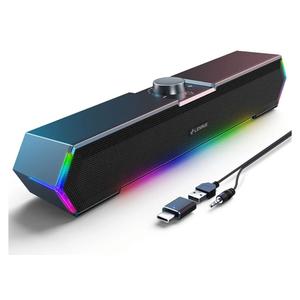 LENRUE G11 Computer Speakers for Desktop, Touch Lights PC Speakers with Surge Clear Sound, USB C/USB Powered for Computer Desktop PC Laptop Monitor