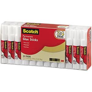 Scotch 600824S Permanent Glue Stick, 28Oz, 24/Pack