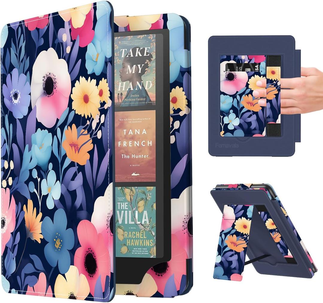Famavala Case for 7"/6.8" Kindle Paperwhite (2024/2021 Release, 12th/11th Generation) and Signature Edition,Compatible with Samsung/Belkin Wireless Charging Pads (Daisy)