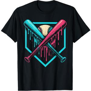 Baseball Drip For Boys Ice Cream Drip Youth Boys Baseball T-Shirt, M