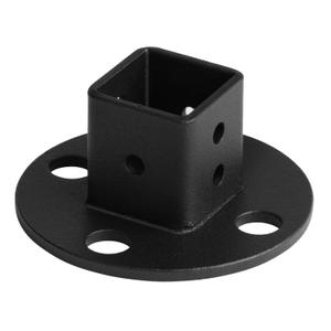 8 Pack Black Square Post Flange Base Anchor Fits 1" x 1" Square Tube, Deck Fence Railing Floor Mount Bracket, Steel