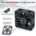 Surpass Hobby 2 Pack 30mm RC Cooling Fans,27000 High RPM RC Car Motor Fan for 1/8 1/10 RC Car Truck Truggy (Without Motor Heatsink) Black