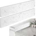 Reallnaive 2 Pcs 22" x 4" Marble Vanity Sidesplash Bathroom Vanity Backsplash Engineered Stone Side Splash for Bathroom Sink Home Decoration (Carrara White)