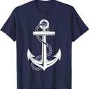 Sailor Costume Anchor Captain Sailing Men Women Children T-Shirt Size M