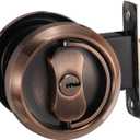 PATIKIL Stainless Steel Deadbolt Lock, Single Cylinder Dead Bolt Locks Modern Round Dead Lock for Exterior Keyed Front Entry Door Pick Resistant Security, Copper (Red Bronze)