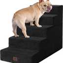 EHEYCIGA Dog Stairs for High Bed 22.5" H, 5-Step Dog Steps for Bed, Pet Steps for Small Dogs and Cats, Non-Slip Balanced Pet Ramp Indoor, Black