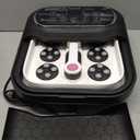 Ranjova Collapsible Foot Spa Electric Rotary Massage, Foot Bath with Heat, Bubble, Temp Control, and 24 Motorized Shiatsu Massage Balls, Pedicure Foot Spa Tub for Stress Relief (Black)