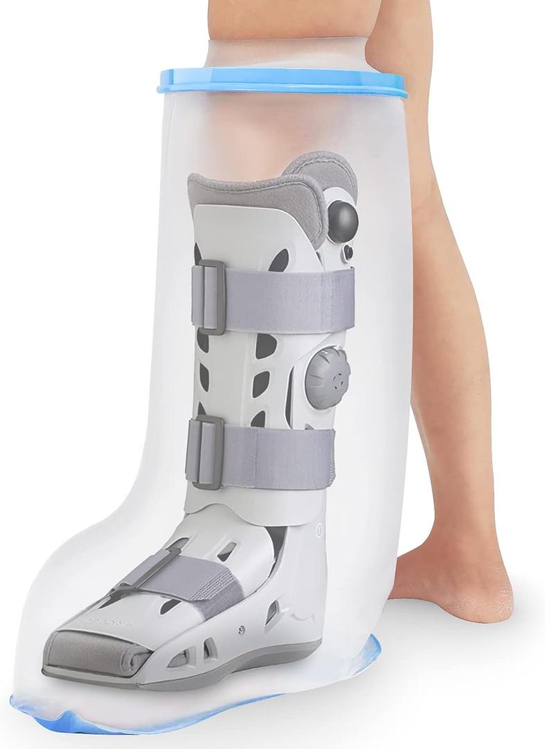 Waterproof Extra Wide Leg Cast Cover for Shower Adults, Extra Large Leg Shower Cover with Non-Slip Bottom, Watertight Foot Protector for Plus Size Adults Surgery Shower Boot