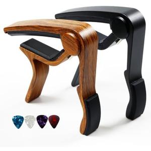Pack Of 3 Guitar Capo Capo for acoustic guitar 6-String Acoustic & Electric Guitar Capo, Black+Dark wood grai 