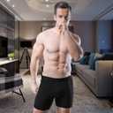 Men's Underwear 3 Pack Micro Modal Boxer Briefs Open Fly (Black, XXL)