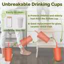 Homestockplus Reusable Wheat Straw Cups with Lids and Silicone Straws, 10 Oz Chip Resistant E-Co Friendly Small Water Cups for Milk, Drinks, Smoothies - 4 Colors