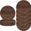 JEVERGN 24 Pack Farmhouse Charger Plates, 13'' Faux Wood Chargers for Dinner Plates, Brown Plate Chargers Set of 24, Round Plastic Charger for Wedding, Party Event, Dinner, Table Setting