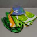 90shine 7PCS Fruit Pool Floats: Watermelon Kiwi Orange Lemon Swimming Rings with 13.5" Beach Balls - Inflatable Tubes Floaties Toys for Kids Adults