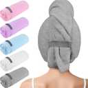 AIDEA Microfiber Hair Towel, Open Wide-End Hair Towels, Super Absorbent Hair Towel Wrap for Women, 5Pack, 31.518.9 inch