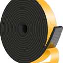 Weather Stripping Door Seal,Weather Stripping,Soundproof,Cold Insulation,High Density CR Foam Insulation Tape for Door, Front Door Frame, Windows,Sliding Door (Black, 1 in x 1/4 in x 13Ft)