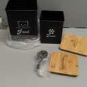 Cat Food Storage Container with Scoop, 2PCS Cat Food Storage Container with Lids Airtight, Cat Treat Jars for Kitchen Counter-7+3Lbs, Cat Cookie Jar for Storage, Black