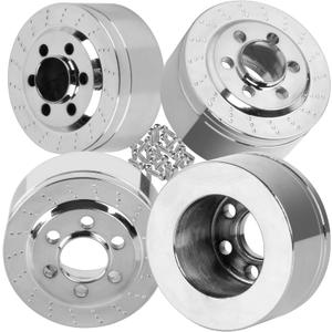 4Pcs 100g Stainless Steel Heavy Duty Wheel Weights Upgrades Part for 1/10 SCX10 SCX10 II 90046 SCX10 III TRX4 D90 RC Crawler Car 1.9 & 2.2 Beadlock Wheels Balance Weights