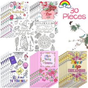 Inspirational Coloring Book Bulk Mandala Mini Activity Books with Positive Quote Motivational Coloring Gifts for Kids Adults Stress Relieving Holiday Party Favors