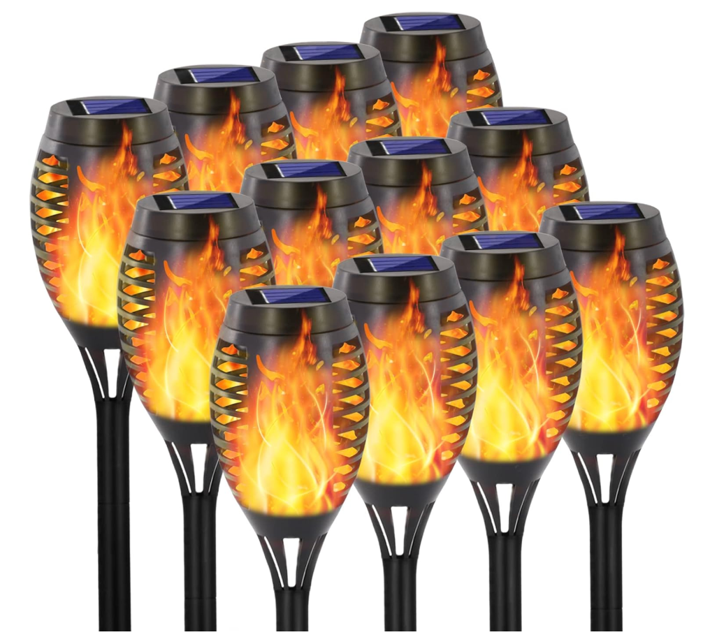 12 Pack Solar Torch Light, Solar Lights Outdoor
IP 65 Waterproof, Vivid Flickering Flame, Garden Decoration, LandscapeTorches, Mini 12 Leds