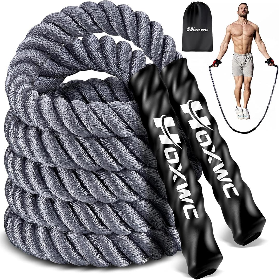 HOXWC Jump Rope, Weighted Jump Rope for Fitness, Heavy Skipping Ropes for Men Women Kids, Home Gym Workout Equipment Set, Suitable for Boxing, Cardio, Training Muscles, Full Body Exercise Weight Loss at Home
