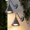 Outdoor Wall Lights 2 Packs, Dark Sky Integrated LED Porch Wall Sconce, 6W 3000K Exterior Lighting Fixtures Wall Mount for House, Barn, Garage