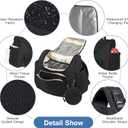 Geestock Diaper Bag Backpack, Multifunction Quilted Baby Diaper Bag with Changing Pad, Pacifier Case & Stroller Straps, Parents Essentials, Black