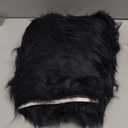 2 Pcs Natural Sheepskin for Bed Sores and Skin Imitation Wool Medical Sheepskins with Non-Slip Back for Pain Relief and Discomfort, Wool Seat Pad, 17 in x 17 in(Square,Black)