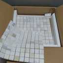 Lovdeco Calacatta Gold Marble Stone 5/8 Inch Square Marble Mosaic Tile for Kitchen Wall Bathroom Shower Floor (5 Sheet, Honed)