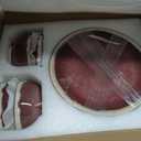 Sweejar 12 Pieces Ceramic Dinnerware Sets for 4, Burgundy Red