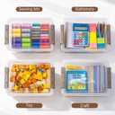 Citylife 3 PCS Plastic Storage Bins with Latching Lids Portable Project Case Clear File Box Stackable Storage Containers for Organizing B5 Paper, Photo, Document, Scrapbook