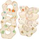 Baby Bibs Muslin Drool Teething Drooling Bibs for Baby Girl Boy Muslin Cotton (Apricot Ceam)