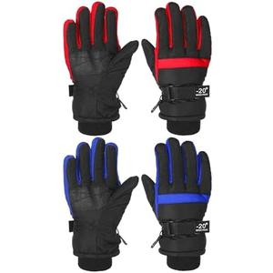 SATINIOR 2 Pairs Kids Waterproof Winter Snow Gloves Ski Gloves for Boy Girl Outdoor Warm Thickening Snowboar, S