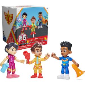 Disney Junior Firebuds Action Figures Gift Pack with 3 Collectible Kids Toys: Bo, Jayden and Violet and Accessories, for Ages 3 and up