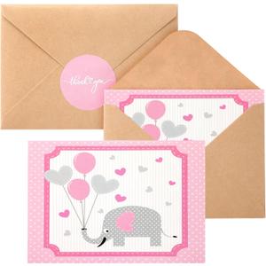 Supervitae 100 Pack Baby Shower Thank You Cards with Envelopes and Stickers 3.5 x 5 Inch Elephant Themed Gifts Greeting Blank Thank You Note Cards for Boys Girls Gender Reveal Party Supervitae 100 Pack Baby Shower Thank You Cards with Envelopes and Stickers 3.5 x 5 Inch Elephant Themed Gifts Greeting Blank Thank You Note Cards for Boys Girls Gender Reveal Party
