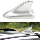 QKWL Car Shark Fin Universal Antenna, Shark Fin Antenna, Shark Fin Antenna Cover, Waterproof and Rust-Proof, Durable, Suitable for Most Cars, Trucks, SUVs, Etc (Silver)
