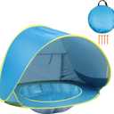 Baby Beach Tent Pop Up Beach Tent Baby Tent for Beach, Portable Shade Pool UV Protection Sun Shelter for Infant, Blue 