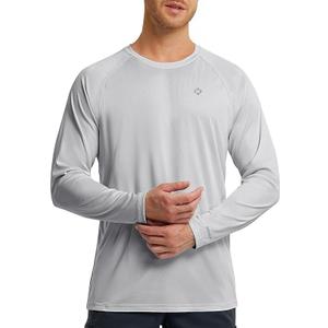 Rash Guard Long Sleeve Shirts for Men - UPF 50+ UV Sun Protection SPF T-Shirts - Quick Dry Rashguard Swim Water Shirt, Size L