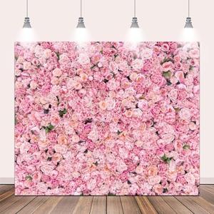 ZJRBJB Pink Rose Flowers Wall Backdrops 10x8ft Graduation Flowers Wall Party Backdrop for Girls Birthday Princess Tea Party Wedding Bridal Shower Anniversary Ceremony Cake Table Decoration Supplies