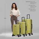 DUKAP SENSE 3-Piece Hardside Spinner Luggage Set Durable Zipper Green, 20, 24, 28 Inch