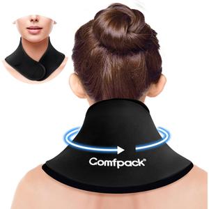 Neck Ice Pack Wrap Gel for Pain Relief, Soft Cooling Pad for Cervical Shoulder, Flexible Gel Ice Pack for Surgery, Injuries, Swelling, Stiffness, Muscle Tension