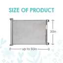 Regalo Safety 50" Extra Wide Retractable Baby Gate, Mesh Safety Gate for Doorways, Hallways & Bottom of Stairs, Hardware Mounted Gate for Babies, Toddlers & Pets, Lock Indicator Window, Gray
