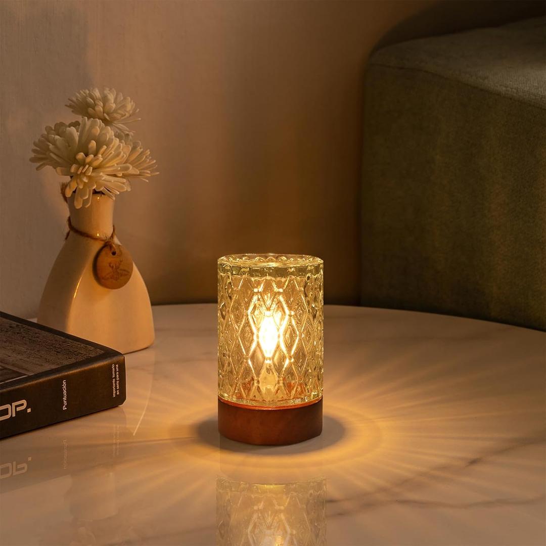 Mini Cordless Battery Night Light,Sleep Nightlights with Timer, Battery Operated Lamp Vintage Lamp for Bedroom,Kids Room,Bookshelf Outdoor Indoor