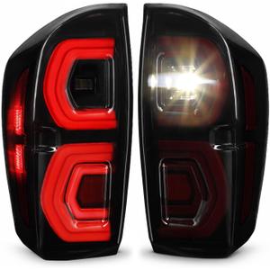MAYELLO C-Shape Smoked Black LED Tail Lights for Toyota Tacoma 2016-2023