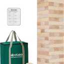 Olsa Jumbo Tumble Tower Outdoor Games 60pcs Large Blocks Stacking Lawn Yard Game for Kids Adults Family Stack to Over 5FT Giant Family Party Games for Holiday