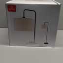 GLOBE Electric 67065 58" Floor Lamp, Black, Dark Gray Velvet Shade, On/Off Socket Rotary Switch, Living Room Dcor, Reading Light, Home Essentials, Bedroom, Office Accessories