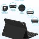 EAMPANG Case with Keyboard and Mouse for iPad 6th/5th Generation Air 1 2 Pro 9.7inch,7 Color Rainbow Backlight Detachable USB-C Keyboard Magnetic Case with Pen Slot for iPad 2018 2017 Black+Mouse