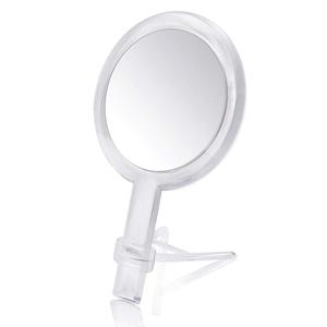 Double Sided 1x - 7X Magnification Hand Held Makeup Mirror with Adjustable Stand, Clear (7X)