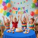 CXPSINC 16 Pack Premium Disposable Plastic Tablecloth 84" Round Table Cover for Birthdays Weddings Christmas Anniversary (Blue)