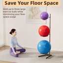 tonchean Yoga Ball Holder, 3 Tier Exercise Ball Stand Stability Ball Storage Rack Vertical Yoga Accessories Stand Tower for Home & Commercial Gym Organizer